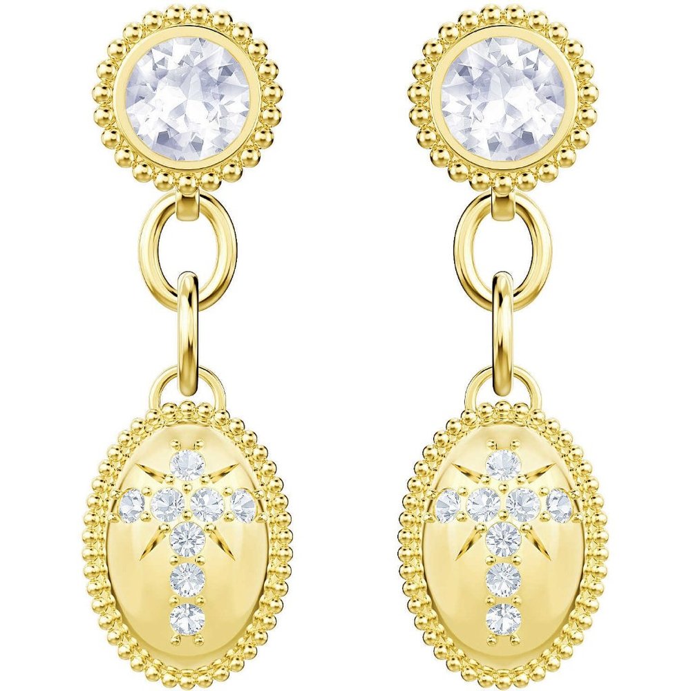 Swarovski Magnetic Pierced Earrings, Cross Motif